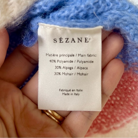 Sézane Winnie Jumper Pullover Sweater - Multicolor White Blue and Pink- Size S - Picture 10 of 11